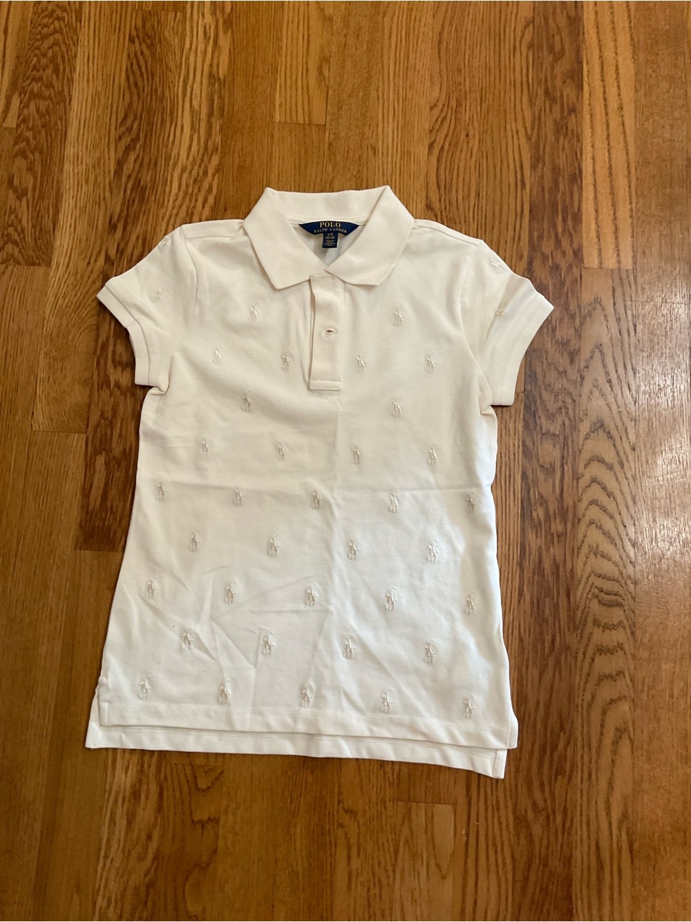 Polo Ralph Lauren - All over embroidered  polo logo with Navy Label. Size 12/14